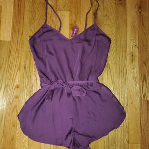 NWT Adore Me Kami Romper one piece Lingerie, XS, Wine purple